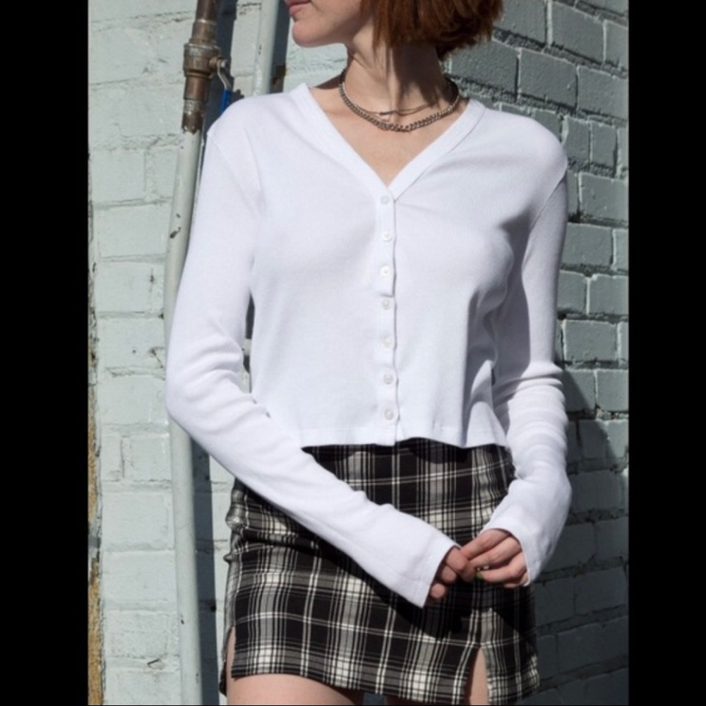 Brandy Melville white button up Paige Top